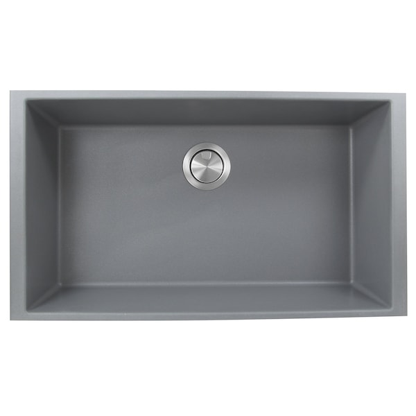 Nantucket Sinks 33-inch Undermount Granite Composite Sink in Titanium PR3320-TI-UM - main